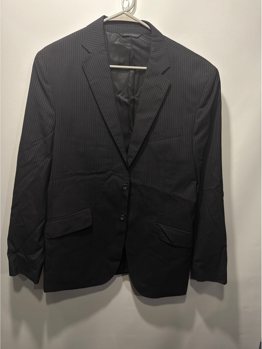 Banana Republic Men's Black Pinstripe Wool Silk Suit Jacket